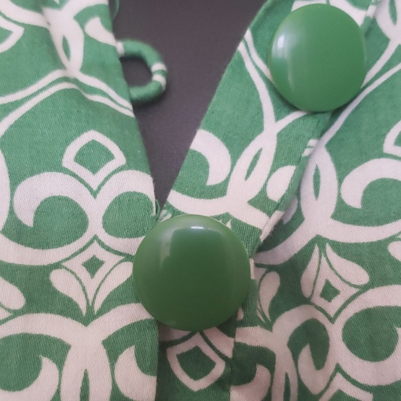 GAP Vintage Sleeveless Top Ruffle collar Green and white Sz S - Picture 5 of 7